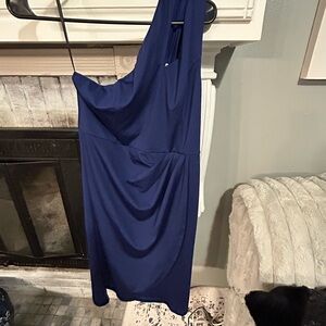 Zalulus One Shoulder Dress in Navy Blue